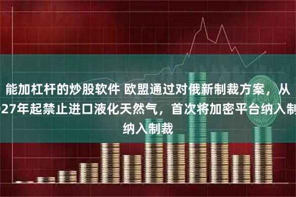 能加杠杆的炒股软件 欧盟通过对俄新制裁方案，从2027年起禁止进口液化天然气，首次将加密平台纳入制裁